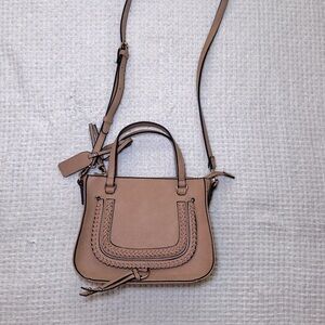 Sole Society Destin Satchel Tan w/Structured Design & Gold Hardware